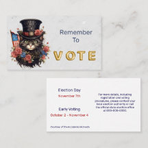 Gato Patriótico Estrelado Vota