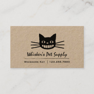 Cartão De Visita Gato preto de arreganho louco do gato Cheshire