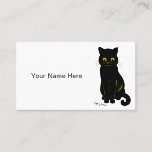 Cartão De Visita Gato Preto Personalizável