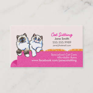 Cartão De Visita Gato que senta o rosa do sofá de Ragdoll