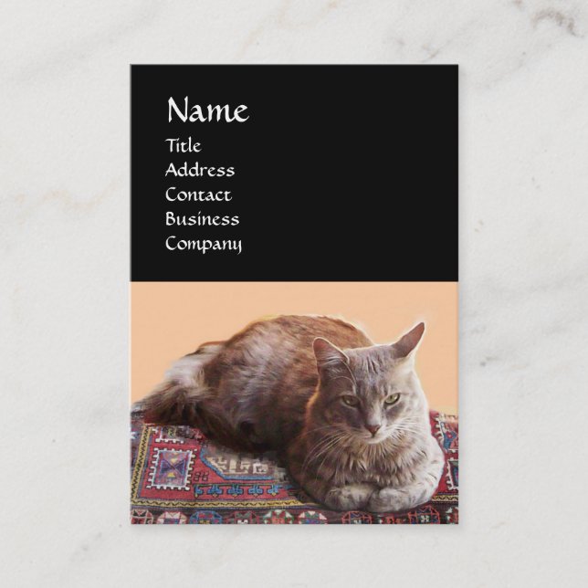 CARTÃO DE VISITA GATO TURCO EM MEDITAÇÃO TRANSCENDENTAL (Frente)