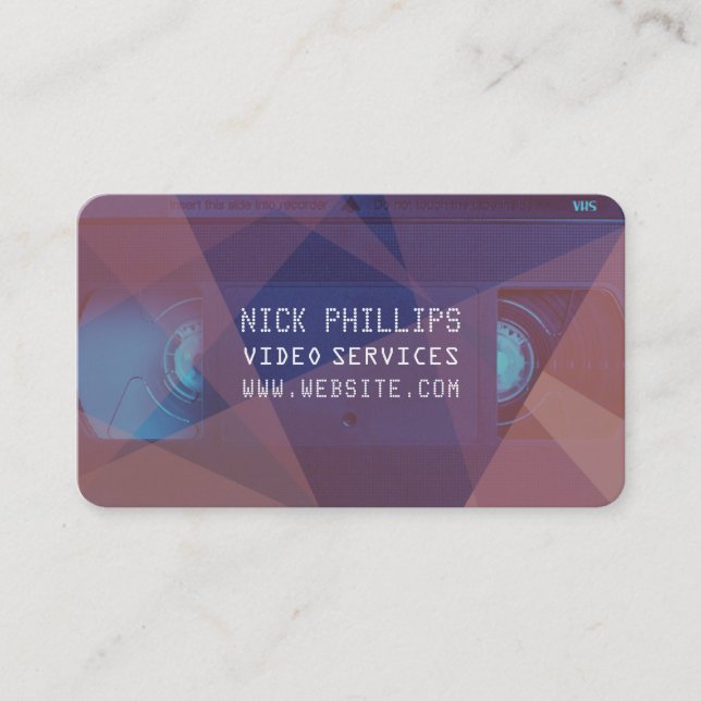 Cartão De Visita Gaveta de VHS na arte moderna (Frente)