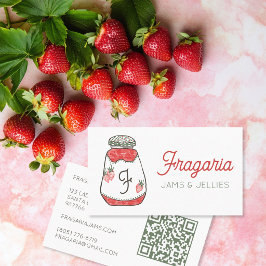 Cartão De Visita GELÉIAS & COMPOTAS Código QR Desenhado à Mão em Po