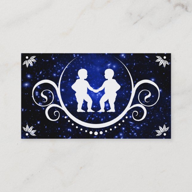 Cartão De Visita gêmeos sofisticados (Frente)