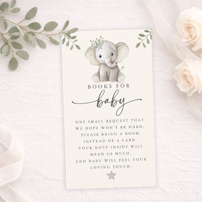 Cartão De Visita Gender Neutral Cute Elephant Books for Baby Card (Gender Neutral Cute Elephant Books for Baby Card)
