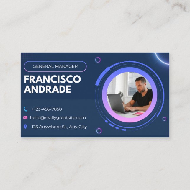 Cartão De Visita General manager | Professional Business Card (Frente)