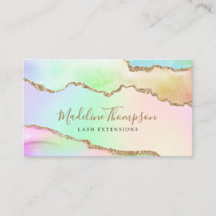 Cartão De Visita Geodo de Agato do Marble Marble do Pastel Elegante