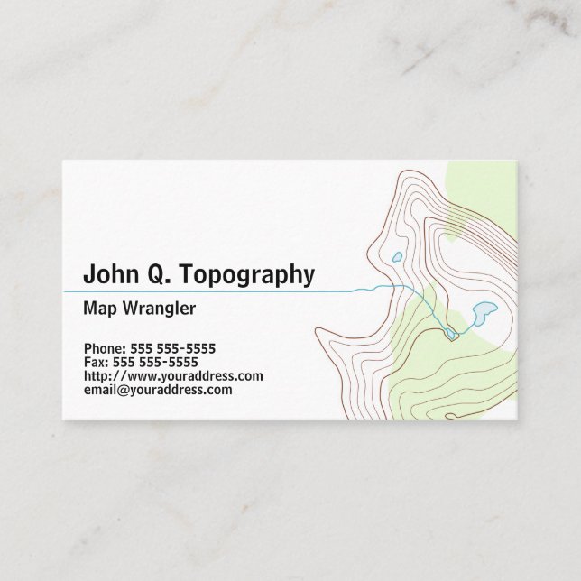 Cartão De Visita Geóloga, Cartografa Topográfica Pessoal (Frente)