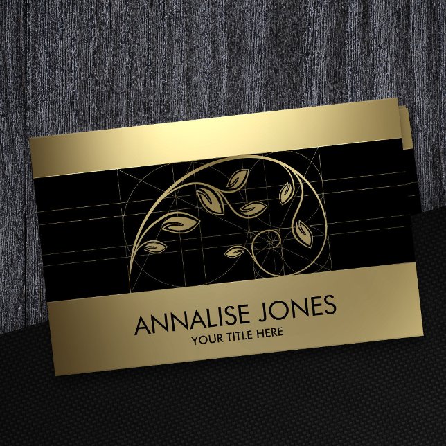 Cartão De Visita Geometria Sagrada - Ramificação Espiral do Ouro (Criador carregado)