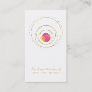 Cartão De Visita Geometria sagrado lunar geométrica Dourado Boho d