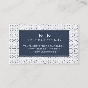 Cartão De Visita Geometric blue and white light