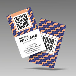 Cartão De Visita Geometric Interlocking Pattern Vertical