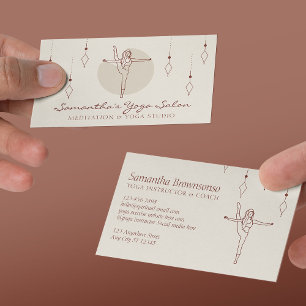 Cartão De Visita Geométrica Secreta Marfim Pose Yoga Pilates Espiri