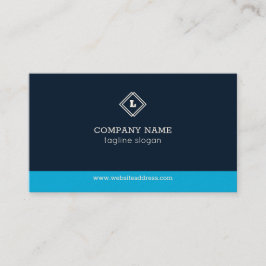 Cartão De Visita Geométrico Azul E Branco