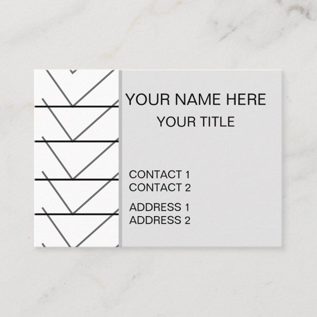 Cartão De Visita Geométrico Chevron Stripe (Frente)
