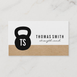 Cartão De Visita Geométrico do Treinador Pessoal Kettle Bell