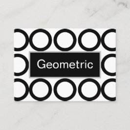 Cartão De Visita Geométrico em Círculo Negro e Branco