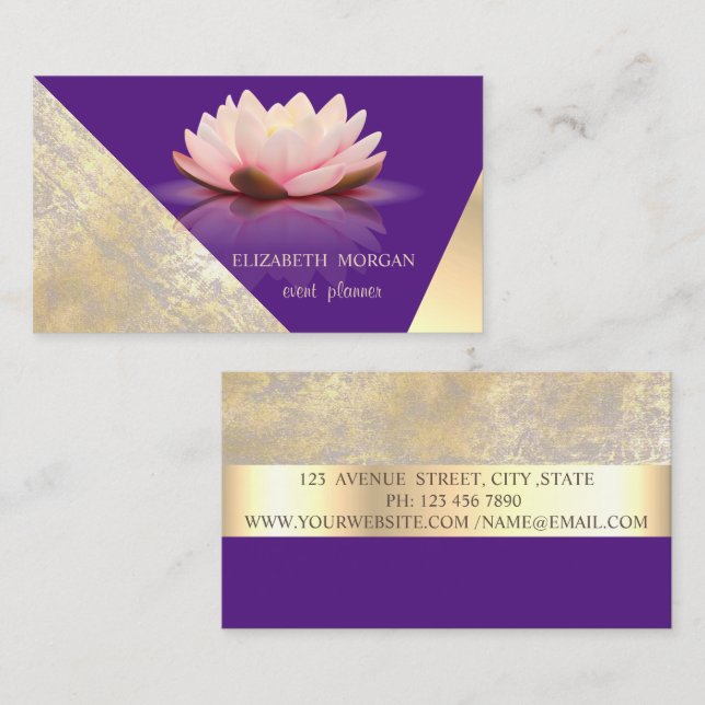 Cartão De Visita Geométrico Moderno Clássico,Abstrato Faux Dourado, (Frente/Verso)