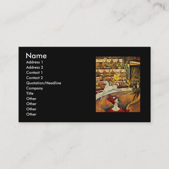 Cartão De Visita Georges Seurat's The Circus (1891) (Frente)