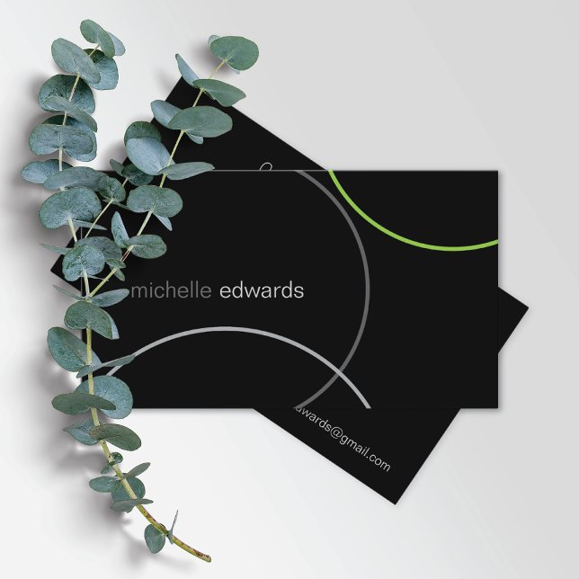 Cartão De Visita Gerenciador de Abstrato Geométrica Mínimo Moderno (Criador carregado)