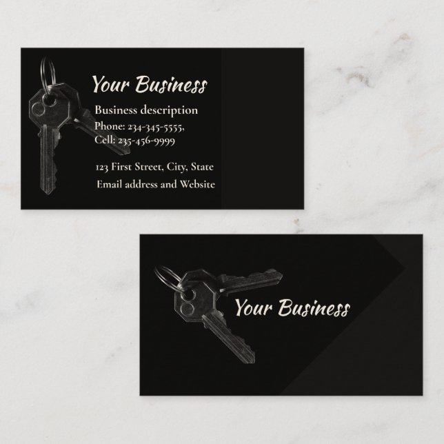 Cartão De Visita Gerenciamento de propriedades, conserte-o e locksm (Frente/Verso)