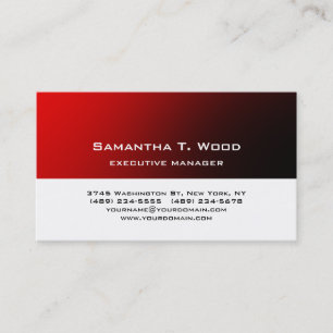 Cartão De Visita Gerente Branca Simples Elegante Moderno Elegante