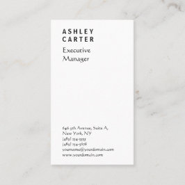 Cartão De Visita Gerente branco elegante profissional moderno