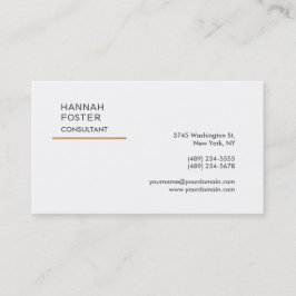 Cartão De Visita Gerente consultor branco da Elegante Trendy Plain