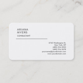 Cartão De Visita Gerente consultor branco elegante e moderno