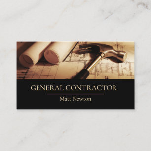 Cartão De Visita Gerente de Construtor de Empreiteira Geral Constru