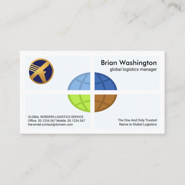 Cartão De Visita Gerente de conta do Criative Global Logistics Quad (Frente)