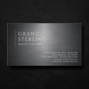 Cartão De Visita Gerente de Patrimônio Metallic Professional