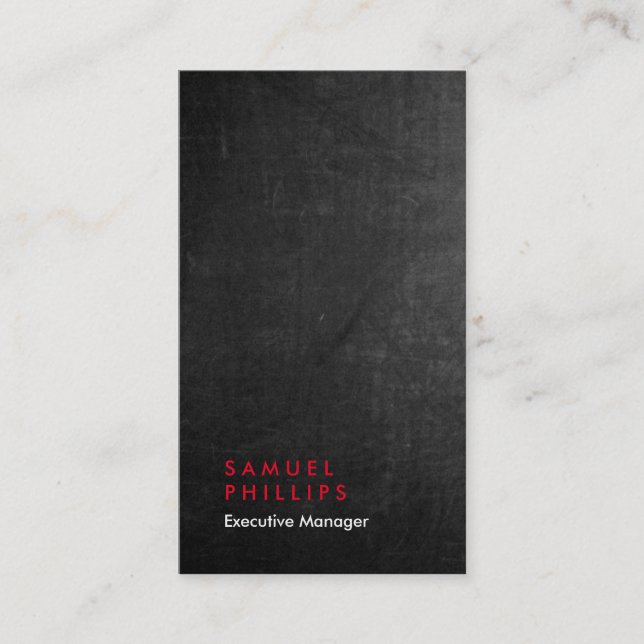 Cartão De Visita Gerente profissional de placas de chalkboard verti (Frente)