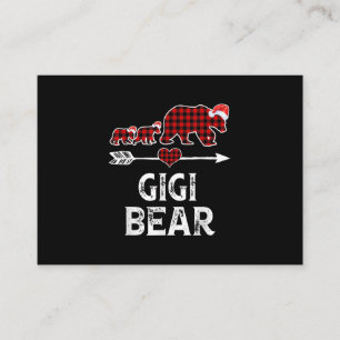 Cartão De Visita Gigi Bear Christmas Pajama Red Xadrez Buffalo