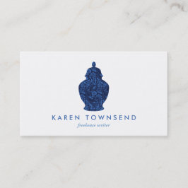 Cartão De Visita Ginger Jar Pottery Logo Designer Dark Blue