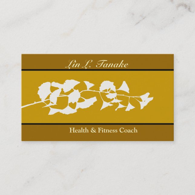 Cartão De Visita Ginkgo Flare Asiático (Frente)