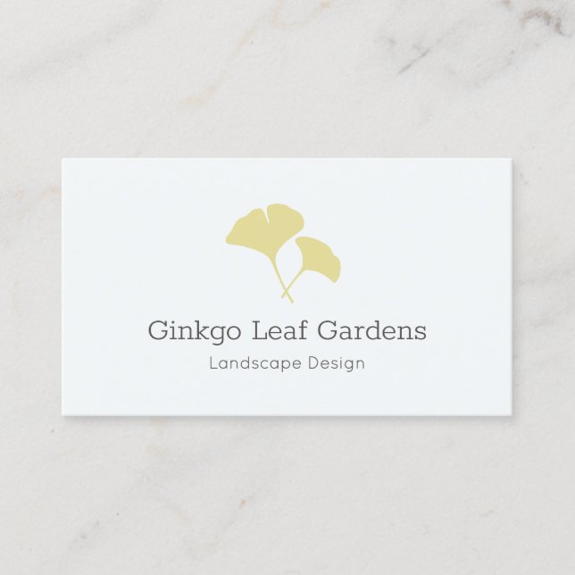 Cartão De Visita Ginkgo Leaf Landscaping Modern (Frente)
