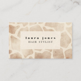Cartão De Visita Giraffe Animal Print Patterna Hair Stylist Modelo