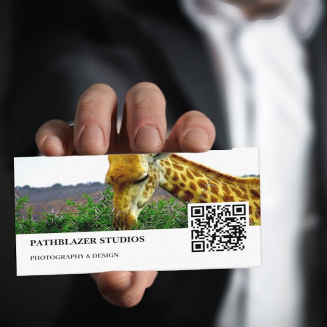 Cartão De Visita Giraffe Thorn Tree | Fotografia de animais selvage (Criador carregado)