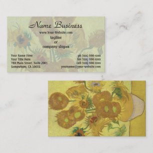 Cartão De Visita Girasóis de Van Gogh - Amarelo Vibrante sobre Amar