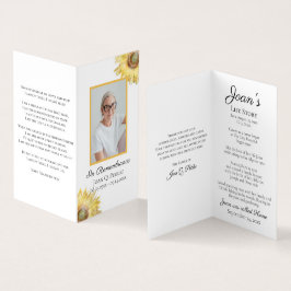 Cartão De Visita Girassóis Aquarela Funerária Memória Oração