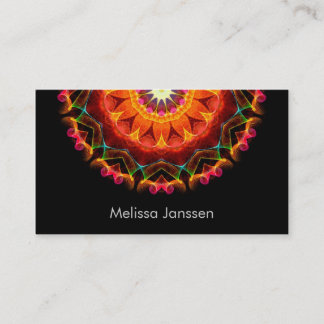 Cartão De Visita Girassol alaranjado - Mandala