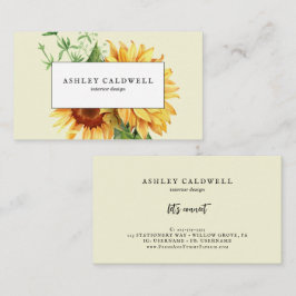 Cartão De Visita Girassol Amarelo Moderno