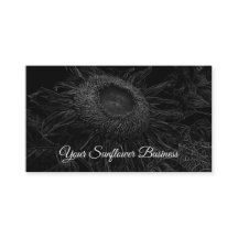 Girassol, Preto E Arte Floral Branca Elegante