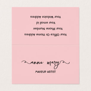 Cartão De Visita Girly Blush Pink Makeup Artist Salon Modern