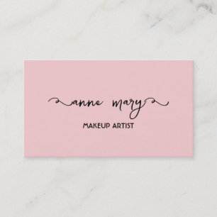 Cartão De Visita Girly Blush Pink Makeup Artista Salon Trendy