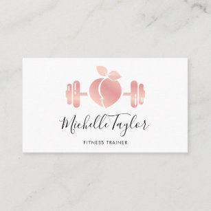 Cartão De Visita Girly Blush Rosa Dourado Malhação Trainer