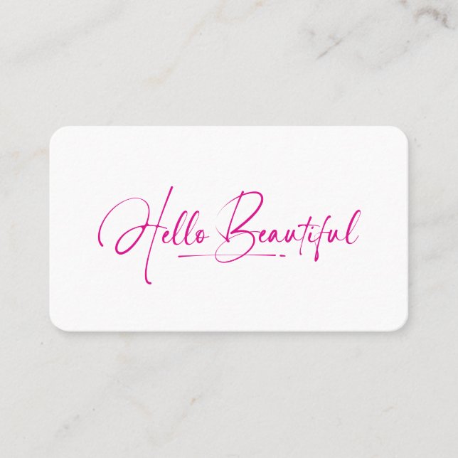 Cartão De Visita Girly Hello Beautiful Makeup Artist Beauty Qr Code (Frente)