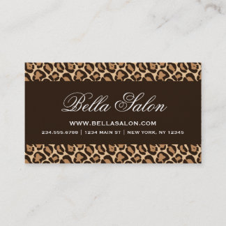 Cartão De Visita Girly Leopard Print