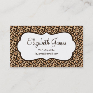 Cartão De Visita Girly Leopard Print